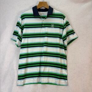 Nike Golf Green Blue Striped TPC Tampa Bay Dri-FIT Polo Shirt Mens XXL Golfcore